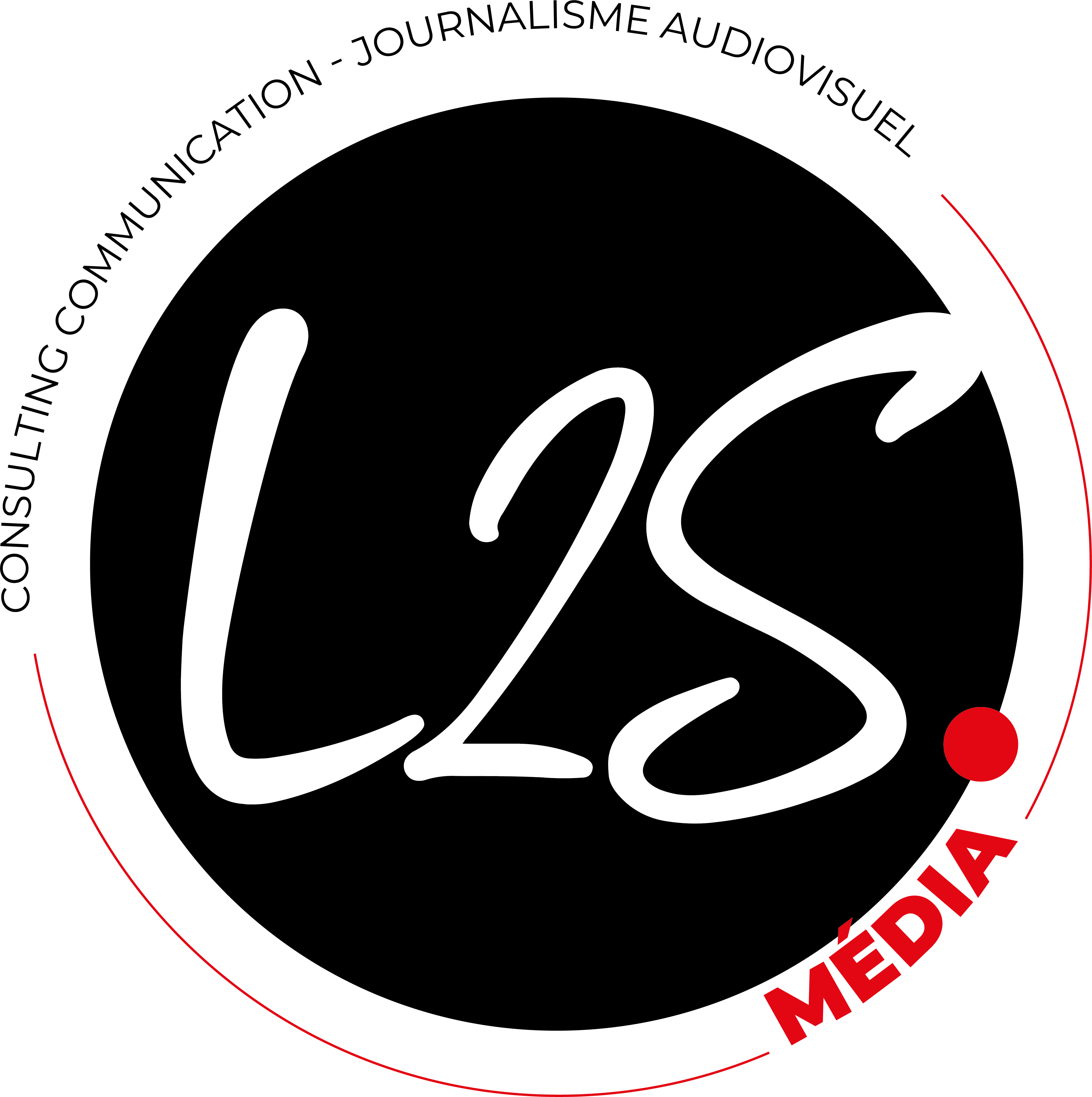 logo rond rouge et noir intitulé "l2s média"